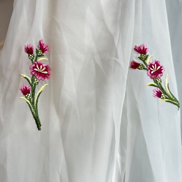 Vintage Victoria's Secret Peignoir 1980s Embroidered Nightgown & Robe Set P/S NW - Picture 13 of 16